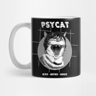 Funny Psycho cat shower Mug